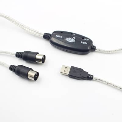 Cable MIDI to USB  PC - Music Keyboard Adapter Converter 1.8 Meter