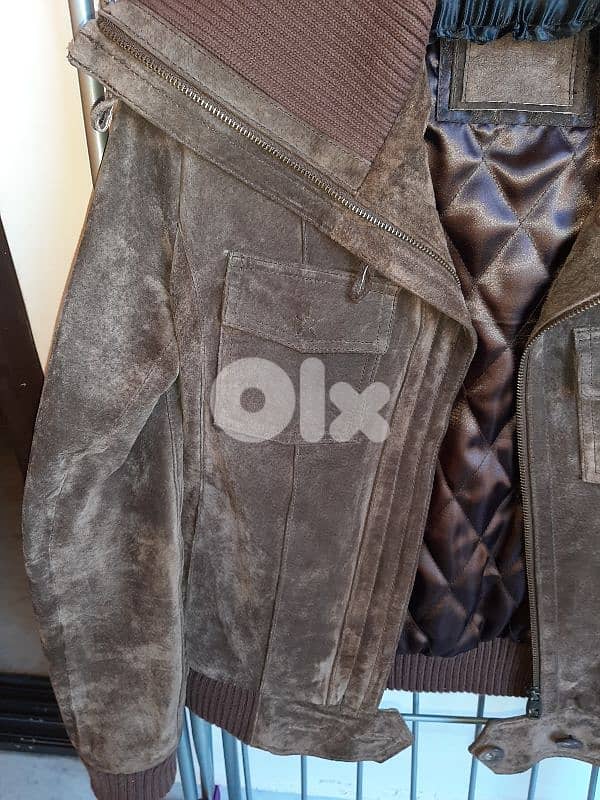 jacket daim brown size small new 5