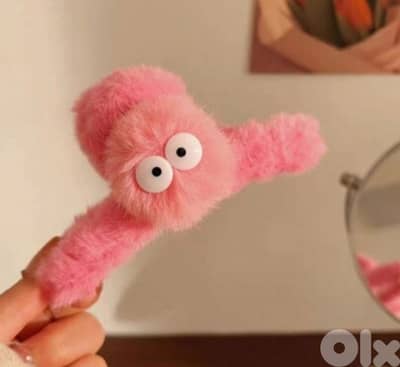 plush hair clips