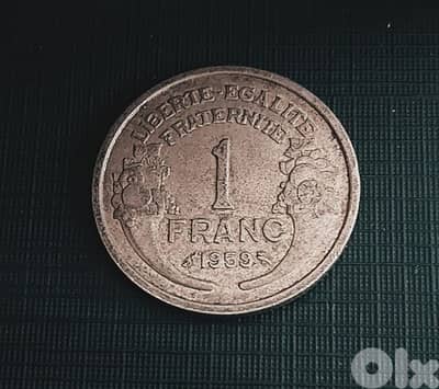 1959 France Morlon 1 Franc 4th Republic aluminium