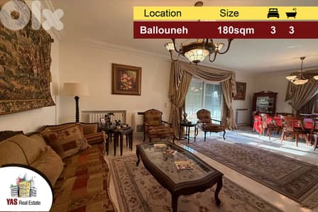 Ballouneh 180m2 | Prime Location | Oen View | Excellent Condition |AC