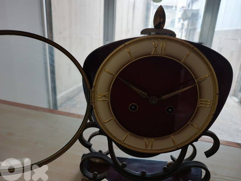 FHS Antique Clock Rococo Style Table Made in Germany 1