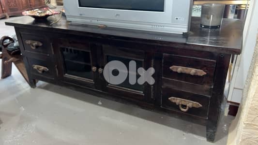 solid wood teak tv table