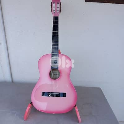 Classic  Guitar - Rose color - size 3/4 with Stand in wood