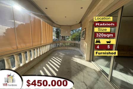 Rabieh 320m2 | Furnished | Open View | High End Flat | CL |