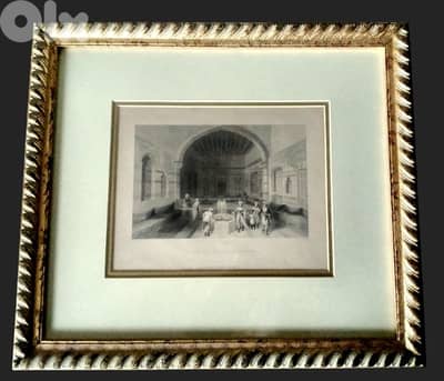 Original 19th. century Bartlett Lithograph (Turkish Diwan, Damascus)