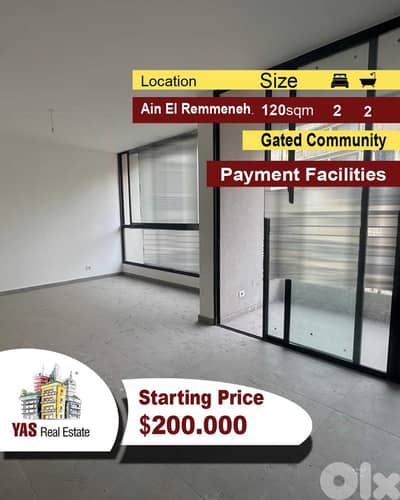 Ain El Remmeneh 120m2 | New Project | View | Payment Facilities | CL |