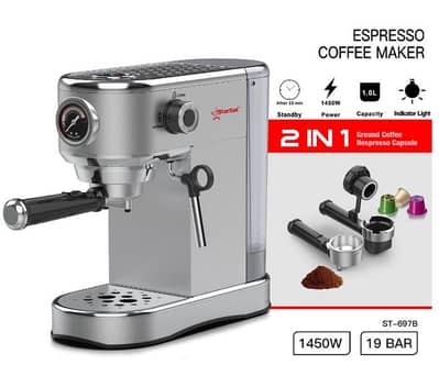 coffee espresso machine ground coffee or nespresso capsule STARSAT