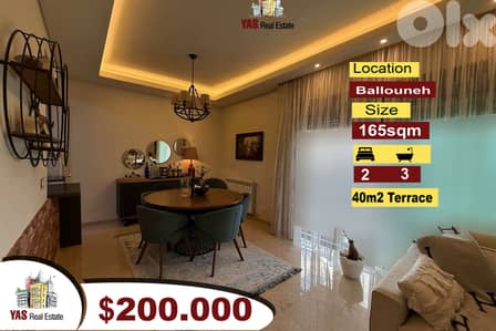 Ballouneh 165m2 | Prime Location | High End | Private Entrance | AC