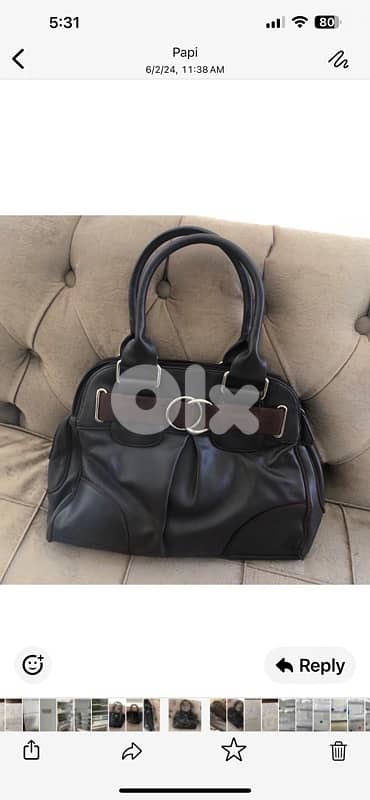 sac marron en vrai cuir