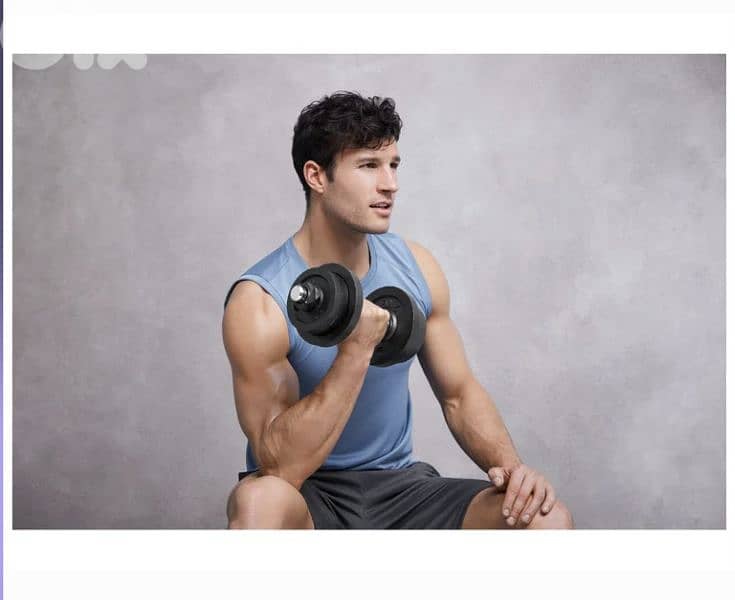 CRIVIT Dumbbell 9 Set, Steel Handle, 10kg 2
