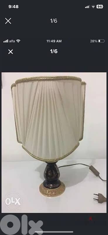 Italian porcelaine table lamp