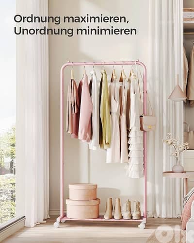 pink clothes rack