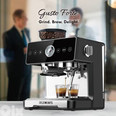 German Espresso KB Elements Gusto Forte Coffee Machine With Grinder