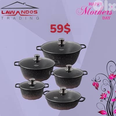 Set Cookware 10pcs Granite