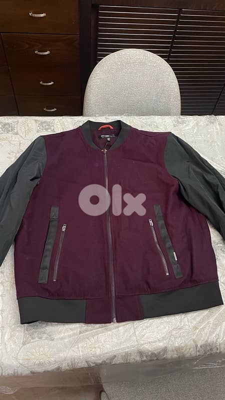 William Rast Mens Lorenzo Bomber Jacket, Purple 1