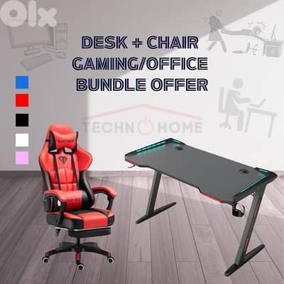 Gaming Chair + Gaming Desk 120cm