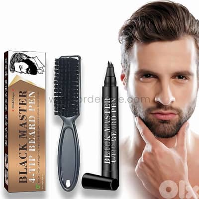 Waterproof Beard Filler Pen w/ Brush – Natural Black/Brown Finish