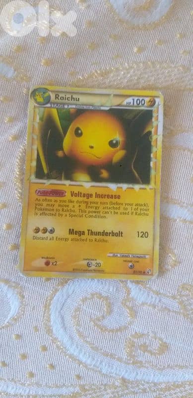 raichu pokemon card rare edition