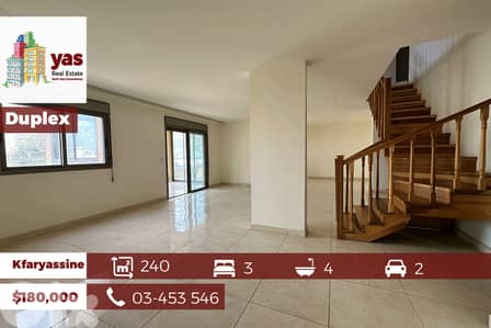 Kfaryassine 240m2 | Duplex | Calm Area | Prime Location | Catch | RA