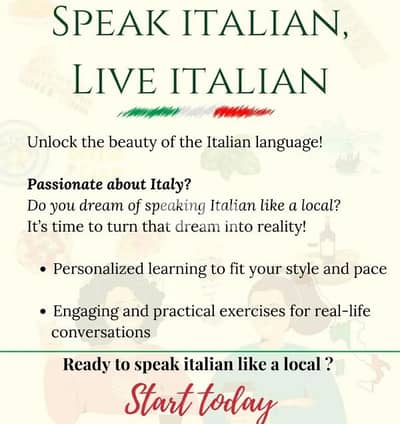 Private lessons in Italian Language, beginners and advanced