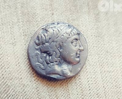 Ancient Greek Macedonian Silver Coin Demetrios I Poliorketes 306 BC