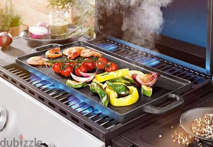 grill meister cast iron grill plate/ double face
