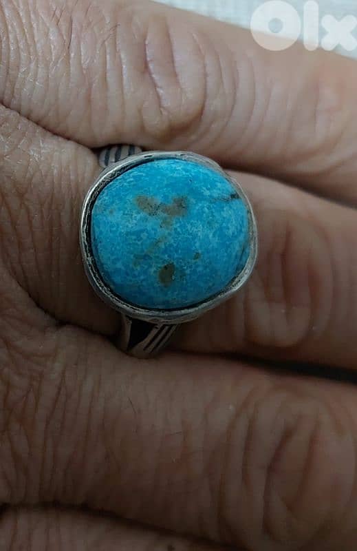 Silver Neyshabur ring خاتم فيروز نيشابوري فضة مميز وزن ١٠،٥٠ غرام 2