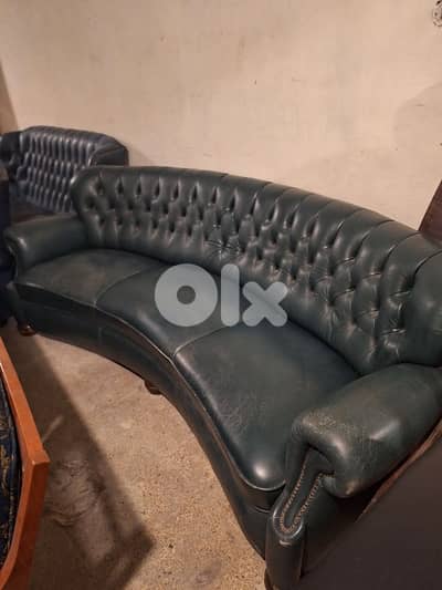 corner sofa chesterfield genuine leather original England