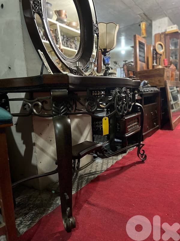 solid wood console with ferfoje and solid wood mirror 2
