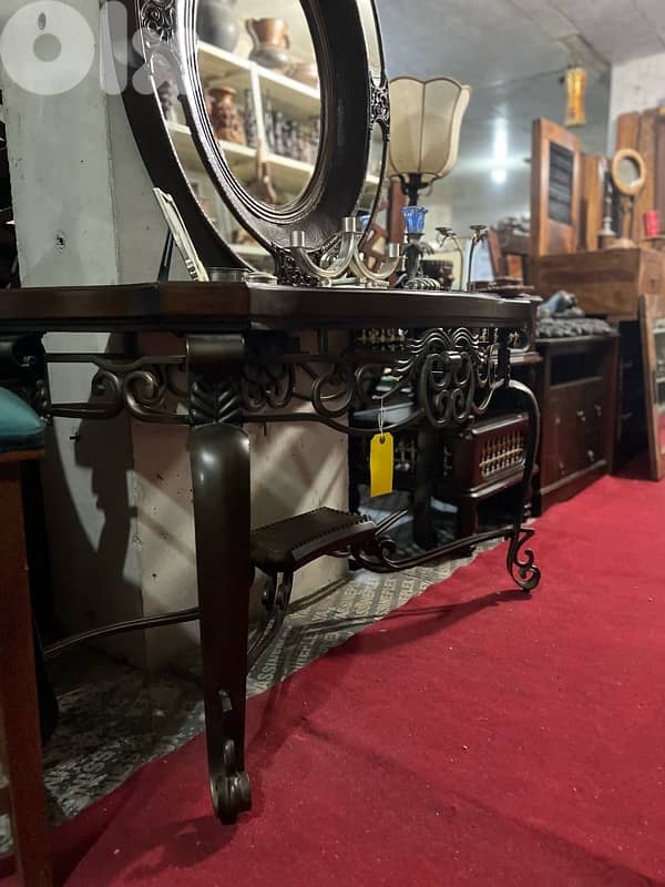 solid wood console with ferfoje and solid wood mirror 12
