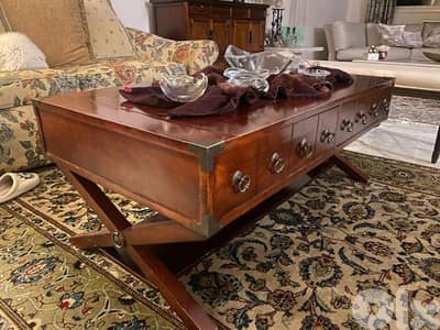 طاولة صالون وسط مميزة انتيك قديم خشب جوز اوروبي coffee table