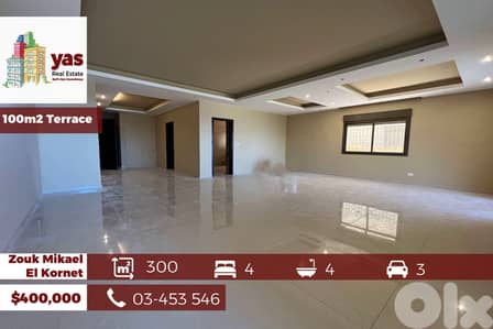 Zouk Mikael 300m2 | 100m2 Terrace | Brand New | Panoramic View | EH/DA