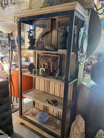 solid wood library book shelf with ferfoge