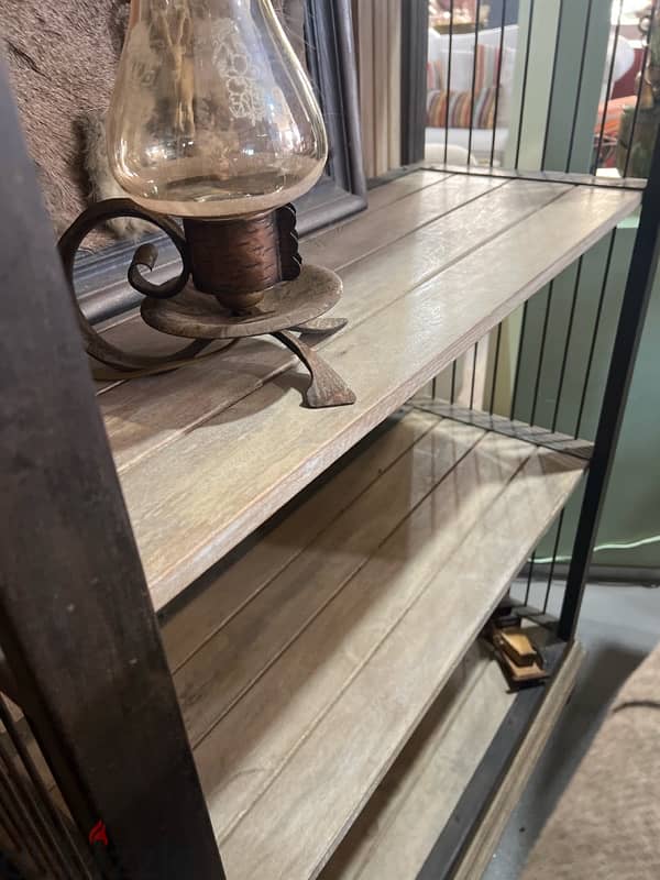 solid wood library book shelf with ferfoge 4