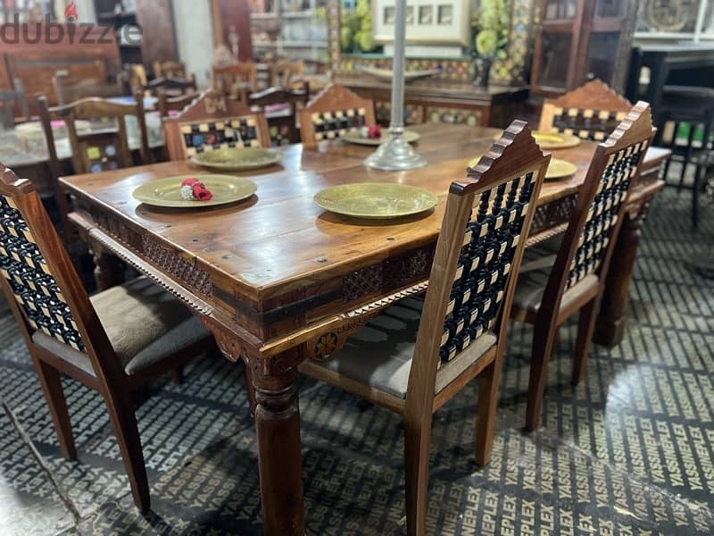 dining table solid wood teak maseef 4