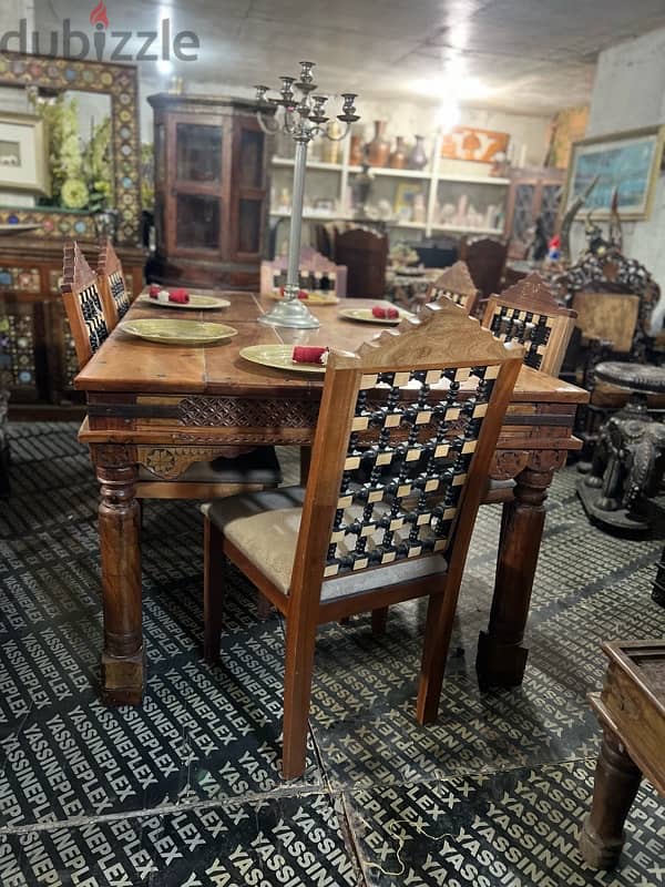 dining table solid wood teak maseef 10