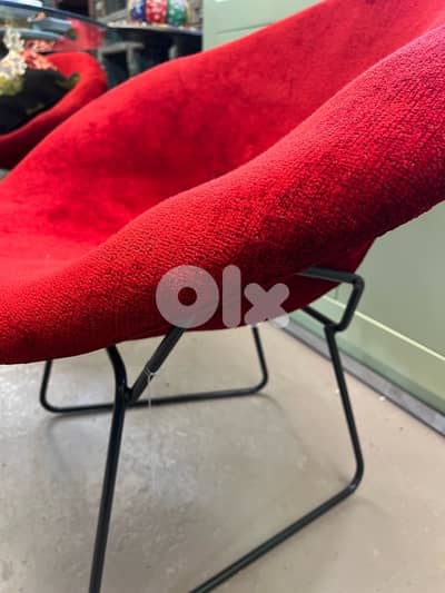 high quality red chair with metal base
