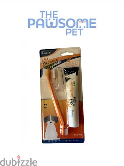 Pawsome's cat and dog toothbrush toothpaste set