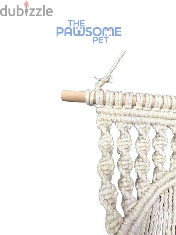 Pawsome's macrame hammock 8