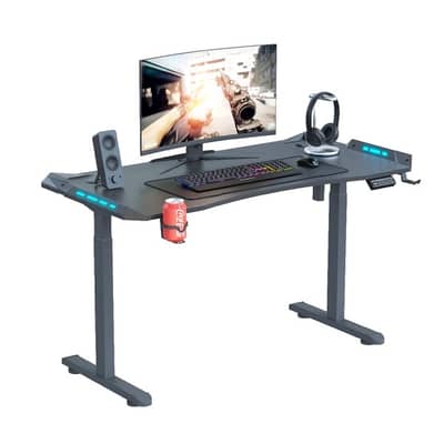 electric Adjustable height 120cm and 140cm rgb gaming desk