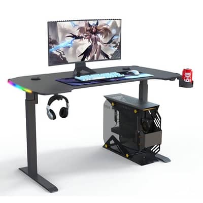 Manual adjustable height rgb gaming desk 120cm and 140cm
