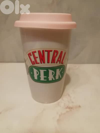 Central Perk "FRIENDS" TV show promotional ceramic mug silicone lid 15