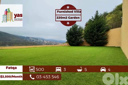 Fatqa 500m2 | 220m2 Garden | Partly Furnished Villa | Rent | IV/KS |
