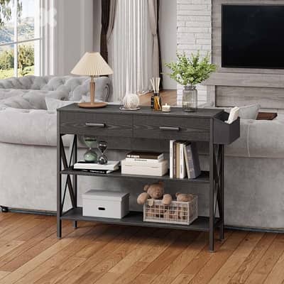 Industrial Entryway Table with 3-Tier
