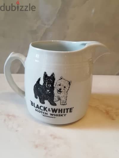 Vintage Buchanan's Black & White Scotch Whisky Burleigh Ware Water Jug