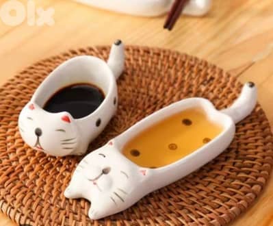 cute cat sauce plates
