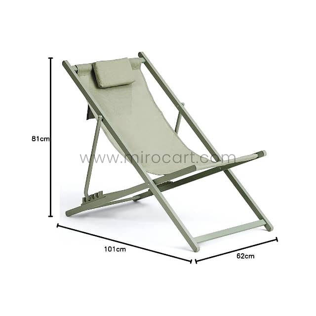 Portable Beach Sun Lounger – Steel Frame, 4 Reclines & Storage Pocket 7