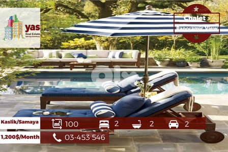 Kaslik/Samaya 100m2 | Chalet | Rent | Pool Access | View | EH
