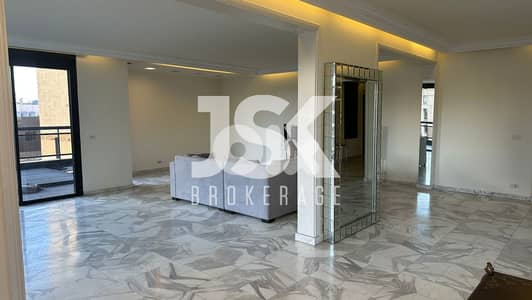 L17826-Spacious Apartment with Terraces For Rent in Badaro
